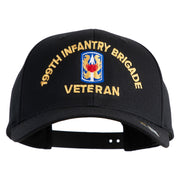 U.S. Army 199th Infantry Brigade Embroidered Retro Cotton Blend Snapback Cap - Black OSFM