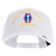 U.S. Army 442nd Infantry Regiment Embroidered Retro Cotton Blend Snapback Cap - White OSFM
