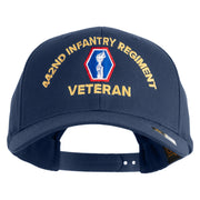 U.S. Army 442nd Infantry Regiment Embroidered Retro Cotton Blend Snapback Cap - Navy OSFM
