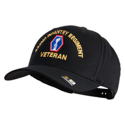 U.S. Army 442nd Infantry Regiment Embroidered Retro Cotton Blend Snapback Cap - Black OSFM