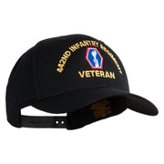 U.S. Army 442nd Infantry Regiment Embroidered Retro Cotton Blend Snapback Cap - Black OSFM