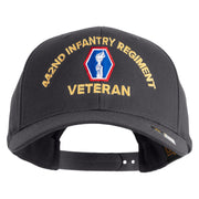 U.S. Army 442nd Infantry Regiment Embroidered Retro Cotton Blend Snapback Cap - Charcoal OSFM