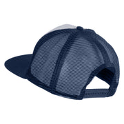 Classic 1941 Plastic Man Embroidered Flat Bill Snapback - White Navy OSFM