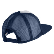 Classic 1941 Plastic Man Embroidered Flat Bill Snapback - White Navy OSFM