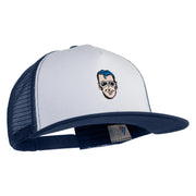 Classic 1941 Plastic Man Embroidered Flat Bill Snapback - White Navy OSFM