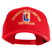 U.S. Army 79th Infantry Brigade Combat Team Embroidered Retro Cotton Blend Snapback Cap - Red OSFM