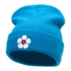 Korean Hibiscus Embroidered 12 Inch Long Knitted Beanie