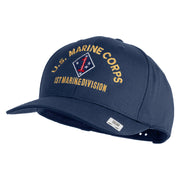 U.S. Marine Corps 1st Marine Division Embroidered Solid Cotton Twill Pro Style Cap - Navy OSFM