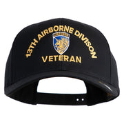 U.S. Army 13th Airborne Divison Embroidered Retro Cotton Blend Snapback Cap - Black OSFM