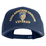 U.S. Army 13th Airborne Divison Embroidered Retro Cotton Blend Snapback Cap - Navy OSFM