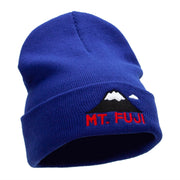 Mount Fuji Embroidered 12 Inch Long Knitted Beanie