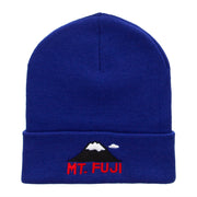 Mount Fuji Embroidered 12 Inch Long Knitted Beanie