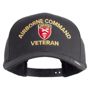U.S. Army Airborne Command Embroidered Retro Cotton Blend Snapback Cap - Charcoal OSFM