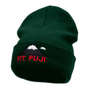 Mount Fuji Embroidered 12 Inch Long Knitted Beanie