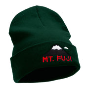 Mount Fuji Embroidered 12 Inch Long Knitted Beanie