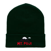 Mount Fuji Embroidered 12 Inch Long Knitted Beanie