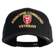 U.S. Army Airborne Command Embroidered Retro Cotton Blend Snapback Cap - Black OSFM