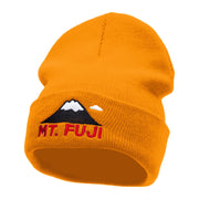 Mount Fuji Embroidered 12 Inch Long Knitted Beanie