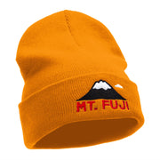 Mount Fuji Embroidered 12 Inch Long Knitted Beanie