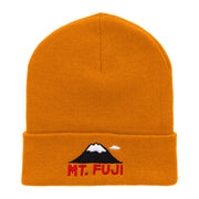 Mount Fuji Embroidered 12 Inch Long Knitted Beanie