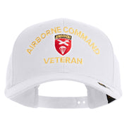 U.S. Army Airborne Command Embroidered Retro Cotton Blend Snapback Cap - White OSFM