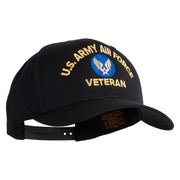 U.S. Army Air Force Embroidered Retro Cotton Blend Snapback Cap - Black OSFM