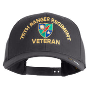 U.S. Army 75 Ranger Regiment Embroidered Retro Cotton Blend Snapback Cap - Charcoal OSFM
