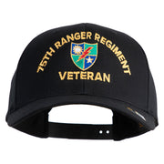U.S. Army 75 Ranger Regiment Embroidered Retro Cotton Blend Snapback Cap - Black OSFM