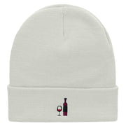 Wine Vibes Embroidered 12 Inch Long Knitted Beanie