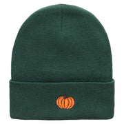 Autumn Pumpkin Embroidered 12 Inch Long Knitted Beanie