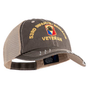 U.S. Army 53rd Infantry Brigade Embroidered Low Profile Special Cotton Mesh Cap - Brown-Khaki OSFM
