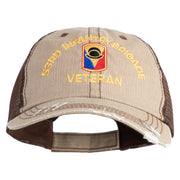 U.S. Army 53rd Infantry Brigade Embroidered Low Profile Special Cotton Mesh Cap - Brown OSFM