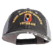 U.S. Army 53rd Infantry Brigade Embroidered Low Profile Special Cotton Mesh Cap - Black OSFM