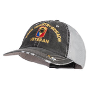 U.S. Army 53rd Infantry Brigade Embroidered Low Profile Special Cotton Mesh Cap - Black OSFM
