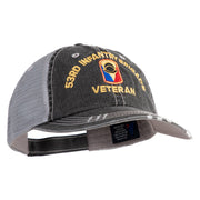 U.S. Army 53rd Infantry Brigade Embroidered Low Profile Special Cotton Mesh Cap - Black OSFM