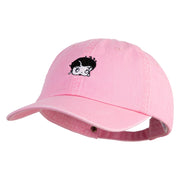 1930 Betty Cartoon Head Embroidered Pigment Dyed Wash Cap - Light Pink OSFM