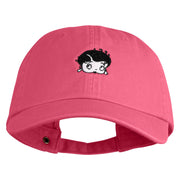 1930 Betty Cartoon Head Embroidered Pigment Dyed Wash Cap - Fuchsia OSFM