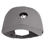 1930 Betty Cartoon Head Embroidered Pigment Dyed Wash Cap - Grey OSFM