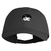 1930 Betty Cartoon Head Embroidered Pigment Dyed Wash Cap - Black OSFM