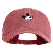 Classic 1928 Mickey Head Embroidered Pigment Dyed Cotton Cap - Wine OSFM