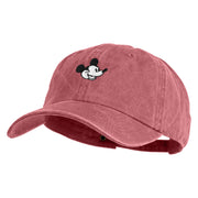 Classic 1928 Mickey Head Embroidered Pigment Dyed Cotton Cap - Wine OSFM