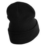 The Legendary Thunderbird Logo Embroidered 12 Inch Long Knitted Beanie - Black OSFM