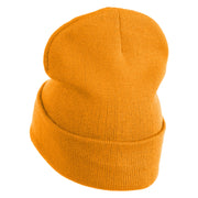 The Legendary Thunderbird Logo Embroidered 12 Inch Long Knitted Beanie - Yellow OSFM
