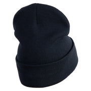 The Legendary Thunderbird Logo Embroidered 12 Inch Long Knitted Beanie - Navy OSFM