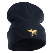 The Legendary Thunderbird Logo Embroidered 12 Inch Long Knitted Beanie - Navy OSFM