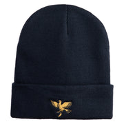 The Legendary Thunderbird Logo Embroidered 12 Inch Long Knitted Beanie - Navy OSFM
