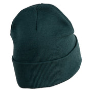 Mothman Head Logo Embroidered 12 inch Acrylic Blank Cuff Long Beanie - Dark Green OSFM