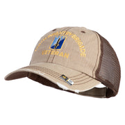 U.S. Army 170th Infantry Brigade Embroidered Low Profile Special Cotton Mesh Cap - Khaki-Brown OSFM
