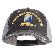 U.S. Army 170th Infantry Brigade Embroidered Low Profile Special Cotton Mesh Cap - Black OSFM