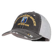 U.S. Army 170th Infantry Brigade Embroidered Low Profile Special Cotton Mesh Cap - Black OSFM